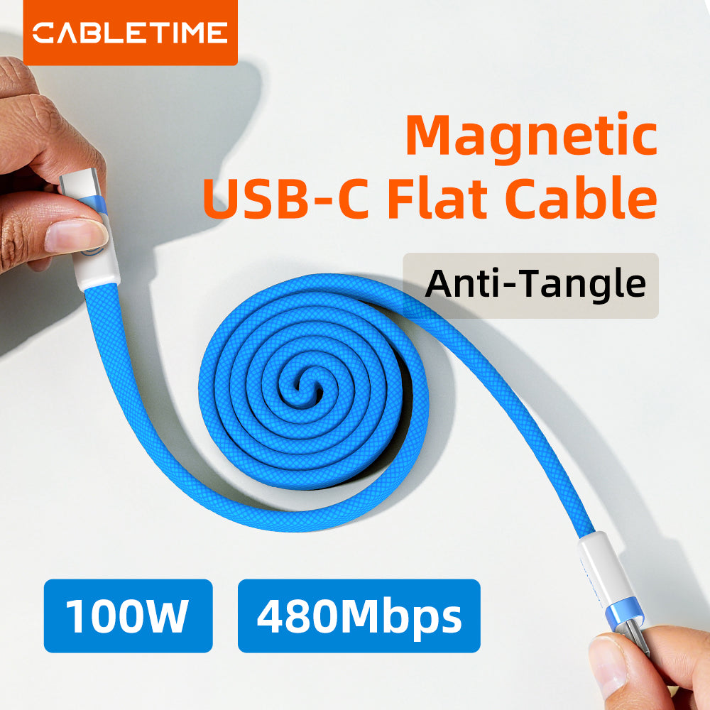 Cáp dẹt USB-C từ tính 100W 1m