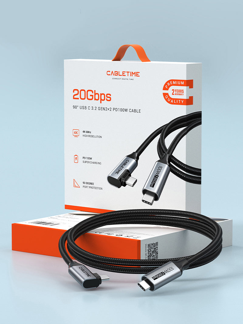 90 degree usb c cable package