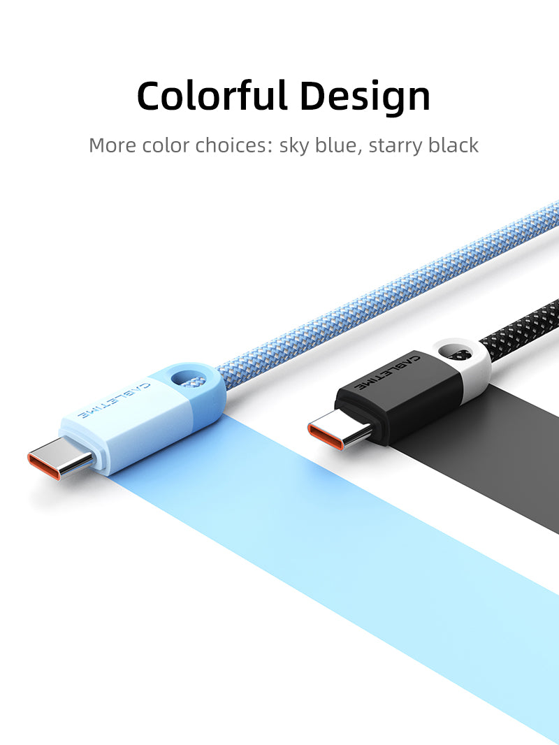 6A USB A to USB C Cable for Huawei Mate 60 Honor with sky blue and starry black choices
