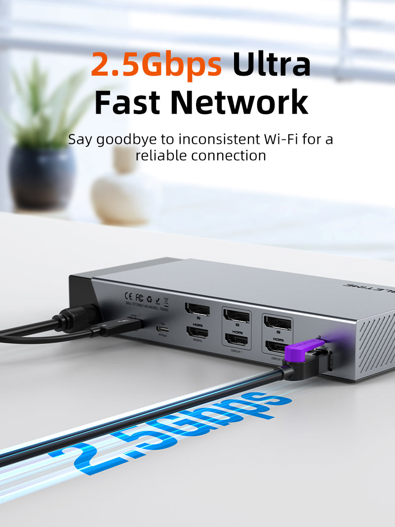 20 I 1 DisplayLink Thunderbolt 4 Docking Station Triple Monitor til MacBook Pro