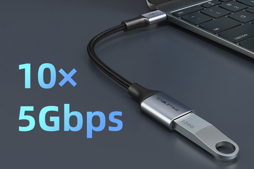 USB C to USB A Adapter with 5Gbps data transfer speed