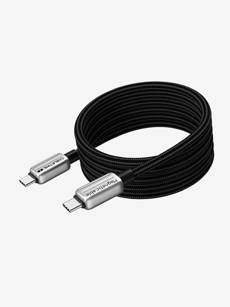 Black magnetic charging cable