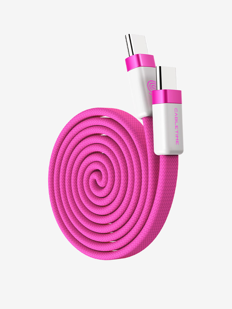 100W Magnetic USB-C Flat Cable 1m charging for iPhone 15/16/17 MacBook iPad Android Phone