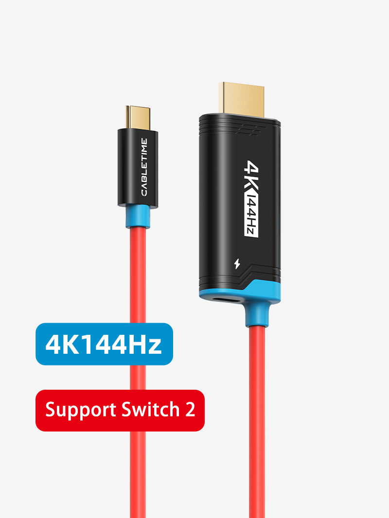 Nintendo Switch 2 Travel Dock 4K144Hz USB-C-zu-HDMI-Kabel mit 100 W PD-Aufladung