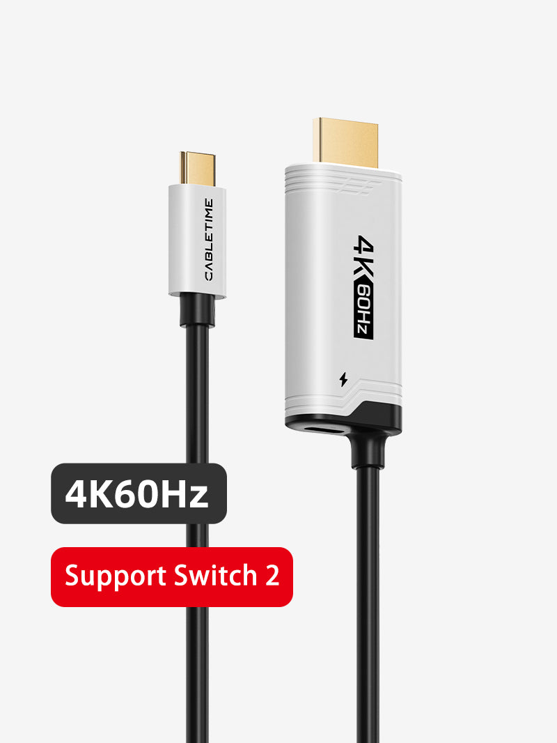 4K60Hz USB C to HDMI Adapter Cable for Nintendo Switch 2 Mini Dock with PD100W