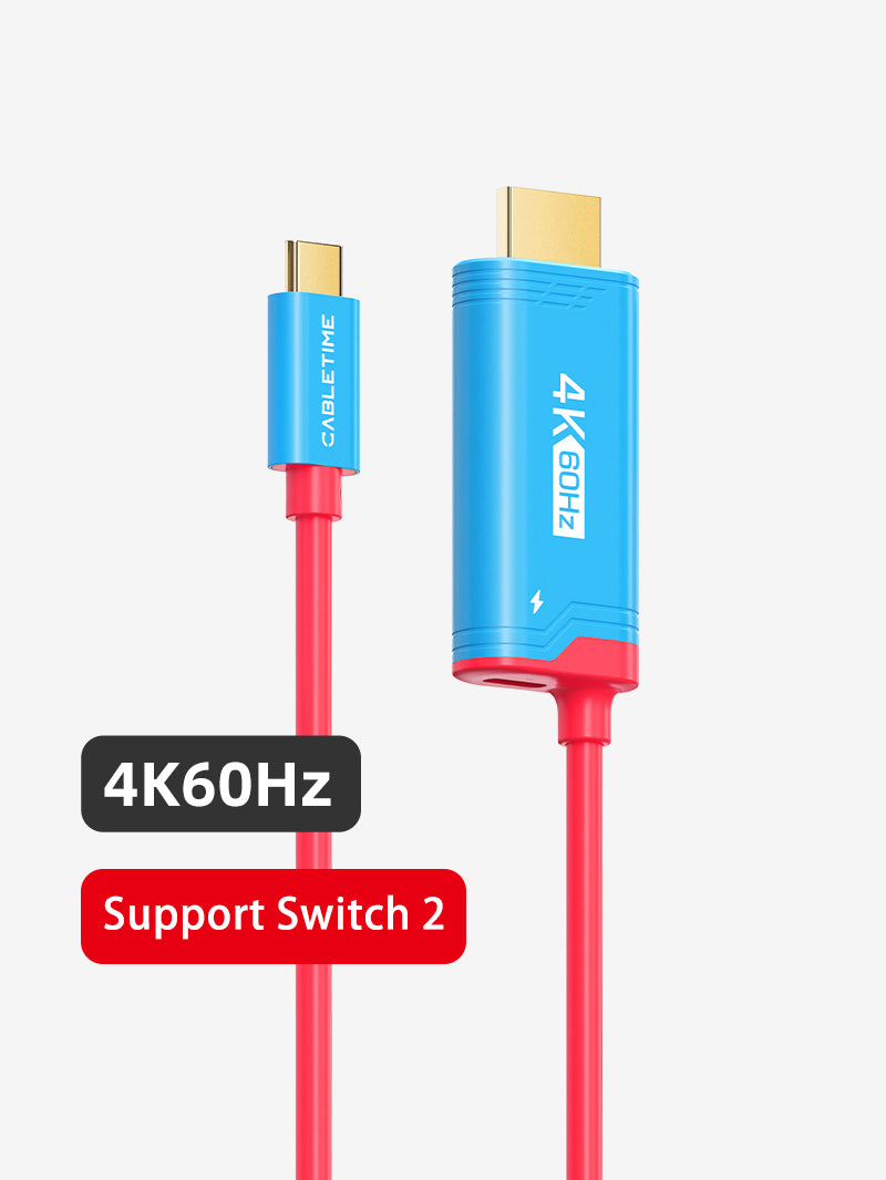 4K60Hz USB C to HDMI Adapter Cable for Nintendo Switch 2 Mini Dock with PD100W