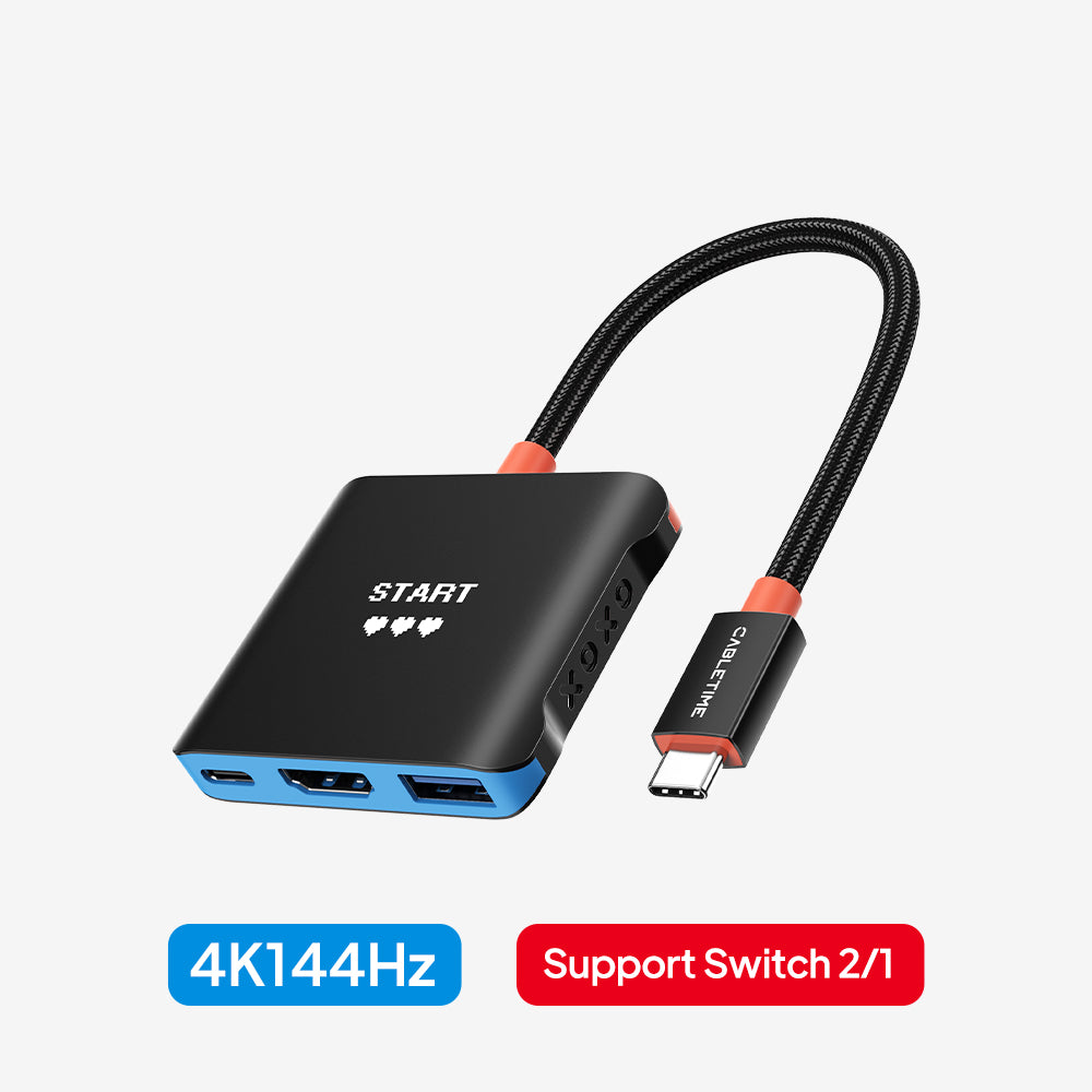 4K144Hz สวิตช์ 2 Dock เปลี่ยนแท่นวางทีวีแบบพกพา Station 3-in-1 สำหรับสวิทช์/สวิทช์ 2/Steam Deck