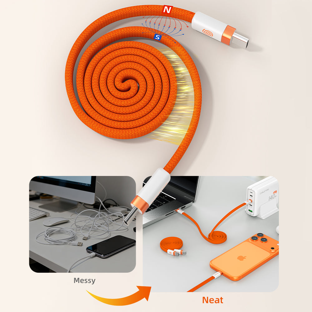 Cáp dẹt USB-C từ tính 100W 1m