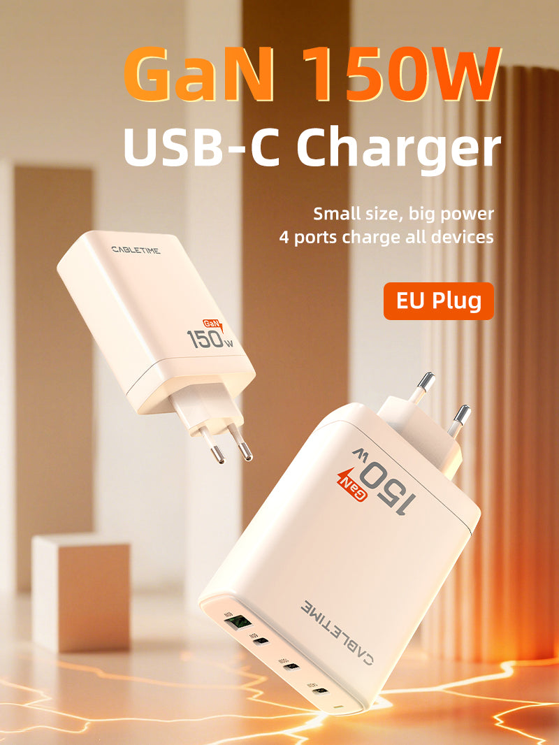 4 IN 1 150W GaN USB C Wall Charger for Laptop Macbook Phone