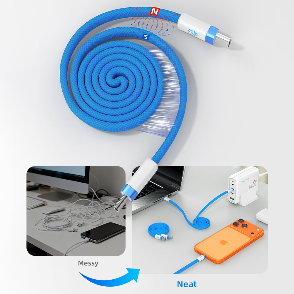 Cáp dẹt USB-C từ tính 100W 1m