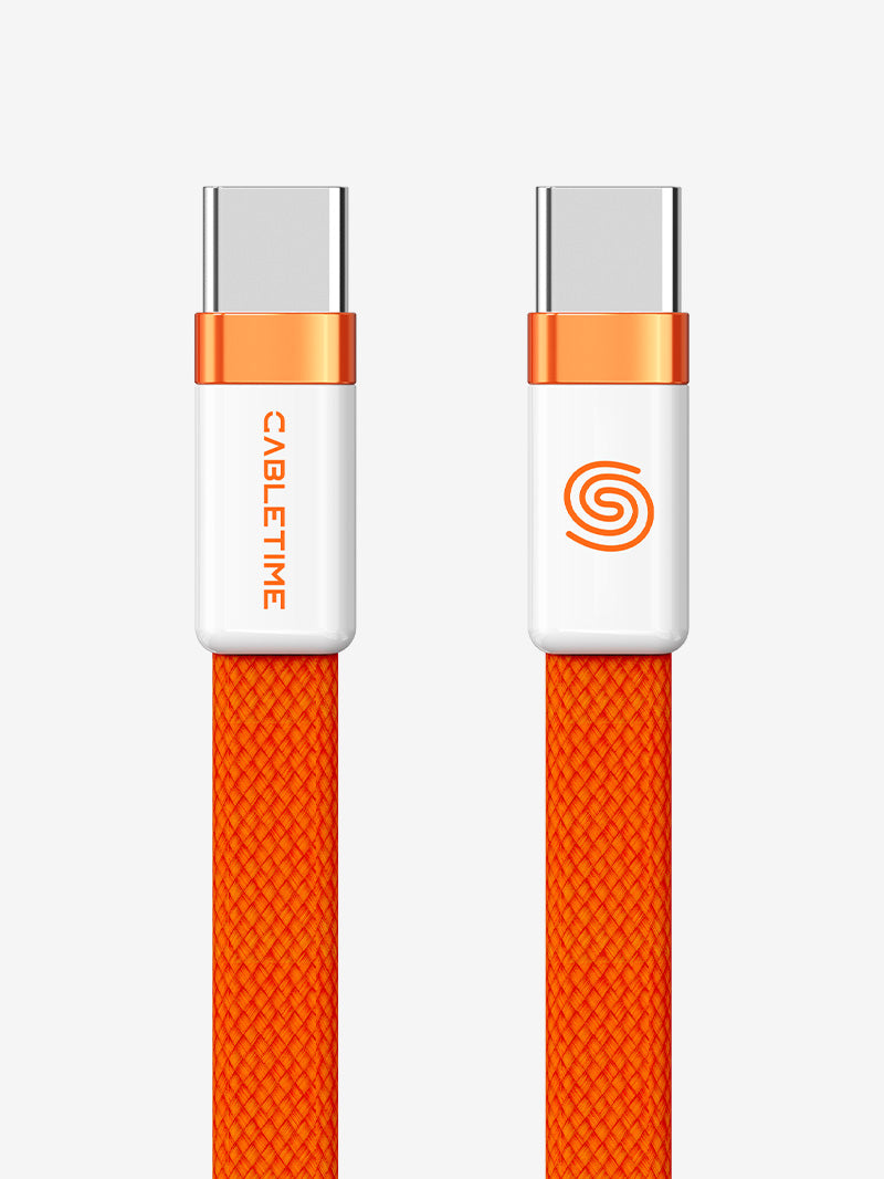 100W Magnetic USB-C Flat Cable 1m charging for iPhone 15/16/17 MacBook iPad Android Phone