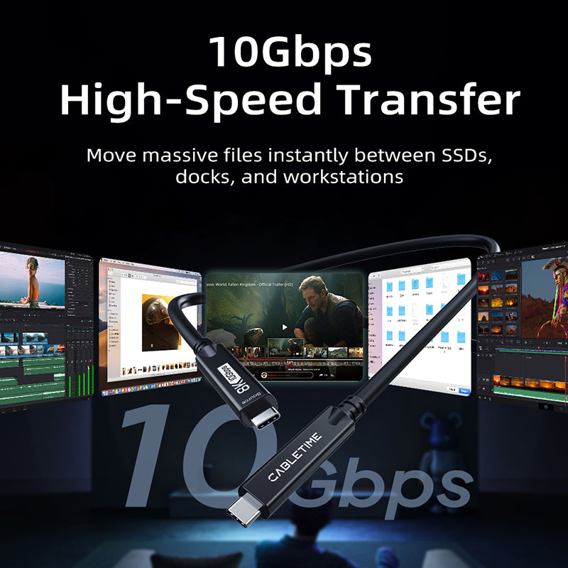 Длинный активный оптический кабель USB C AOC 60W 10GbpsG 8K60hz видео 5м 10м 15м