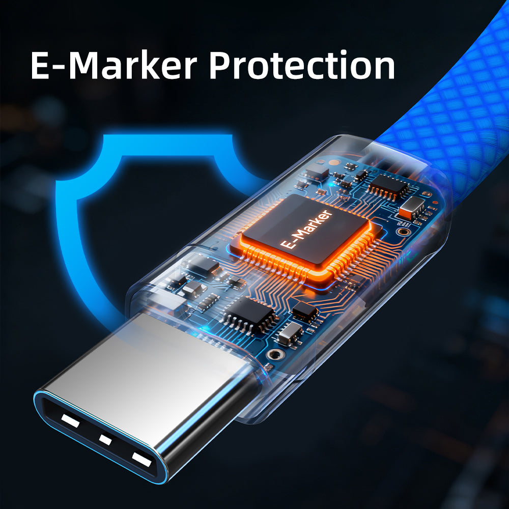 Cáp dẹt USB-C từ tính 100W 1m