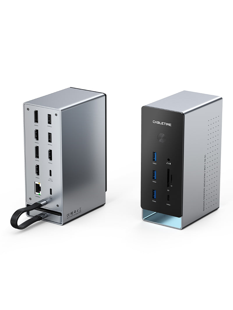 18-IN-1 8K DisplayLink Dock Triple Monitor for Mac/Windows