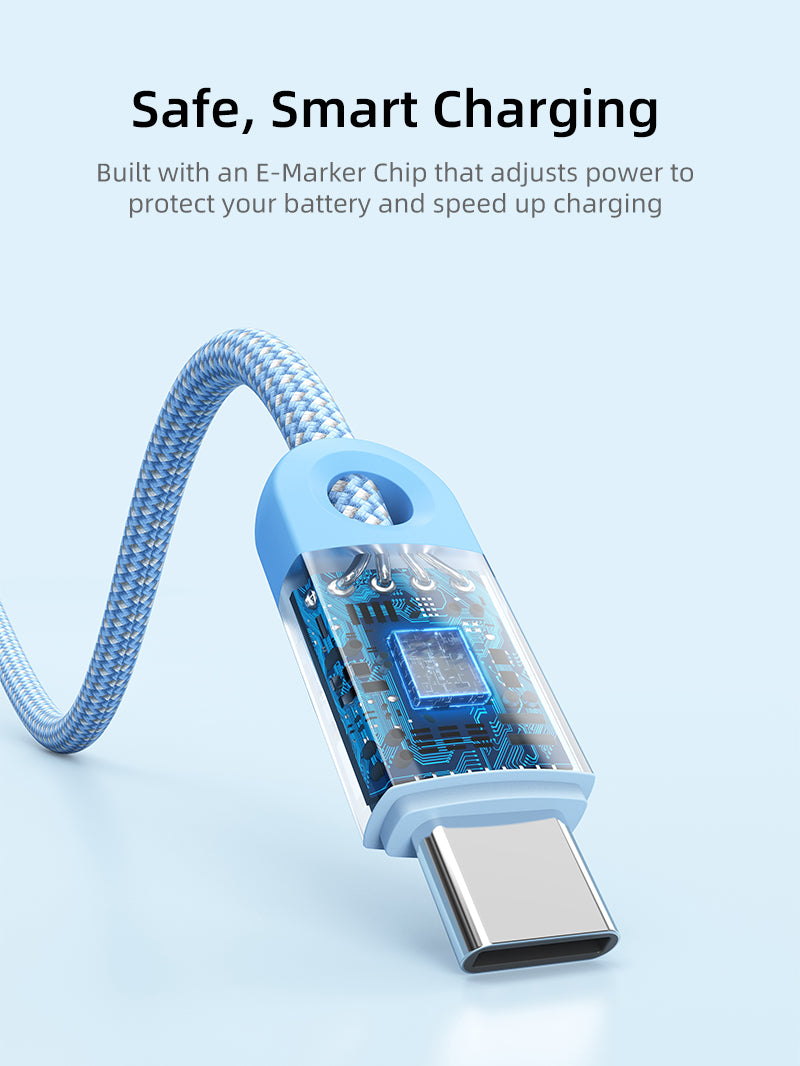 CABLETIME usb c to c charging cable bulit with e-marker chip for safe charging