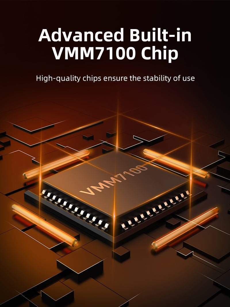 Built-in Synaptics VMM7100 chip inside USB-C to HDMI 2.1 adapter for stable 8K video signal conversion