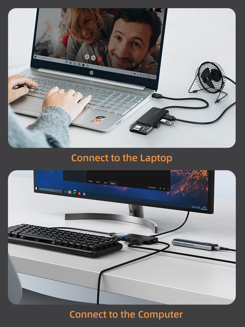 4 ports usb 3.0 high speed hub for laptop computer