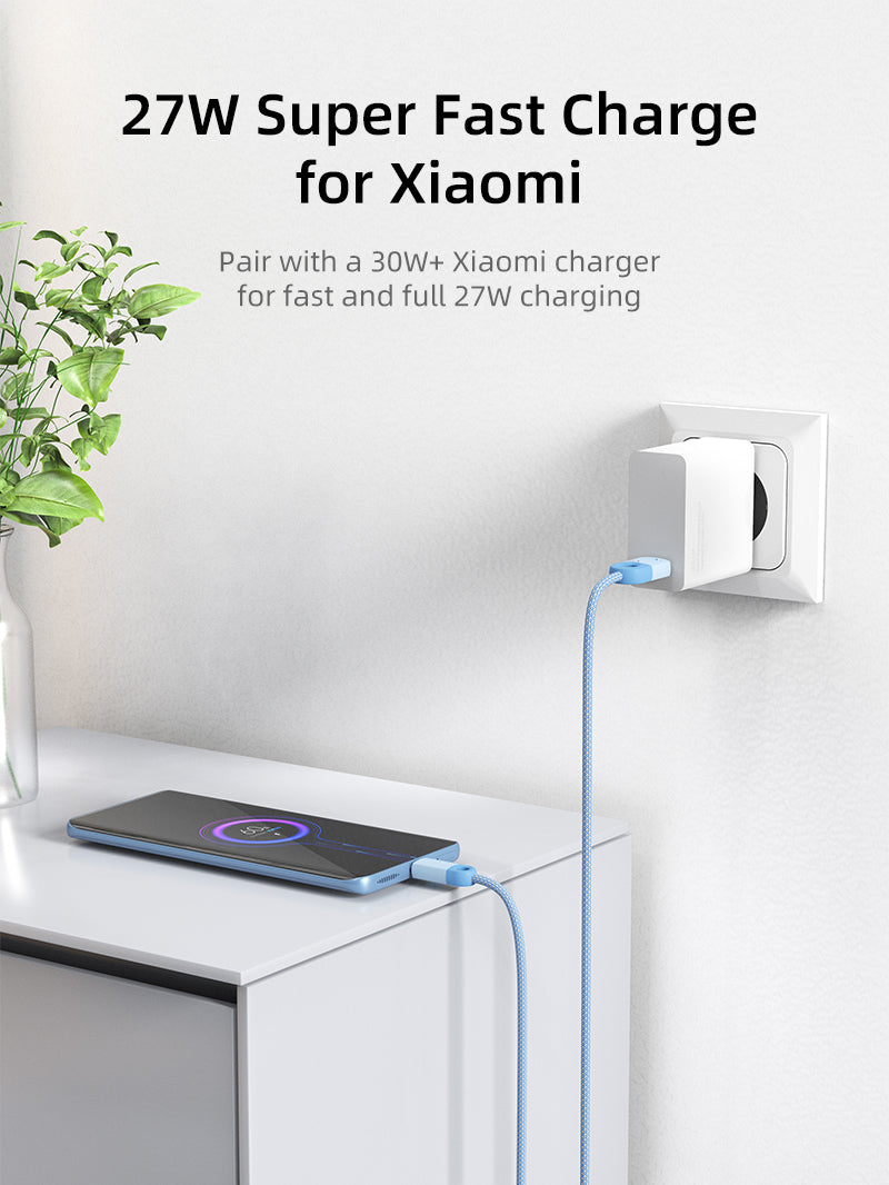 6A USB A to USB C Cable offer 27w fast charger for XIAOMI