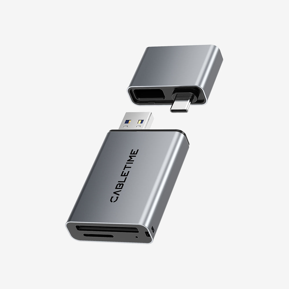 3 in 1 USB A 3.0 USB Type C SD Card Reader for iPhone and Android