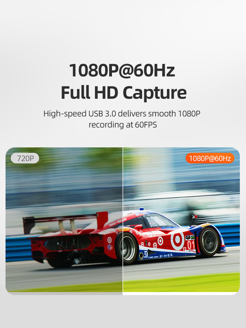 USB 3.0 HDMI Capture Card 1080P60 with 4K Loop Out for Streaming & Gaming