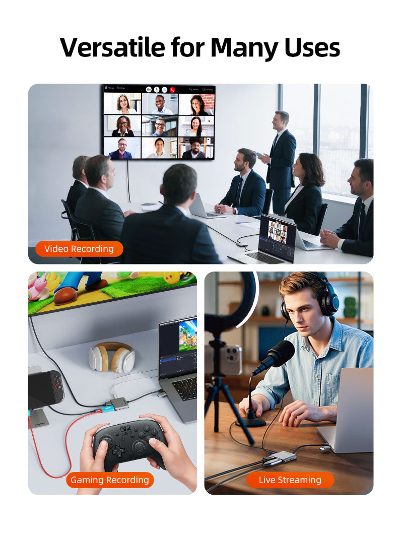 USB 3.0 HDMI Capture Card 1080P60 with 4K Loop Out for Streaming & Gaming