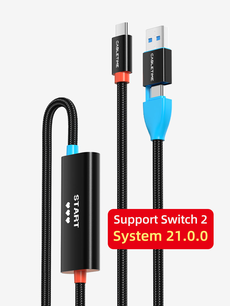 Placa de captura de vídeo USB C 1080p com fornecimento de energia de 100 W para Nintendo Switch 2