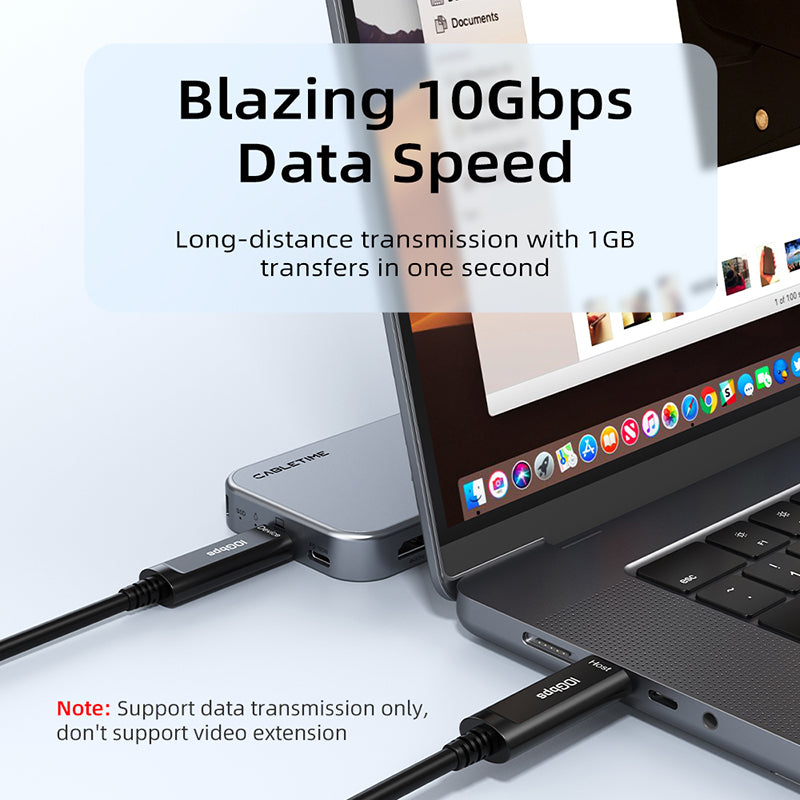10Gbps USB-C 3.2 Gen 2 Active Optical Data Cable (AOC) Fiber Data Transfer for VR, Camera
