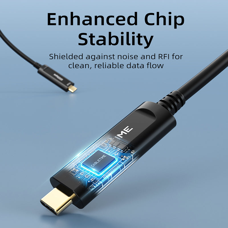 10Gbps USB-C 3.2 Gen 2 Active Optical Data Cable (AOC) Fiber Data Transfer for VR, Camera