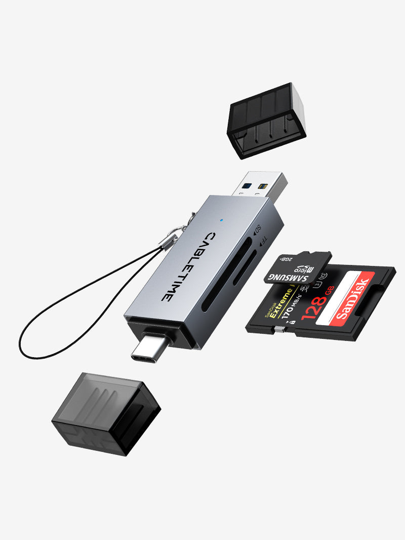 High Speed USB C and USB 3.0 to Micro SD Card Reader for Android iPad MacBook Pro