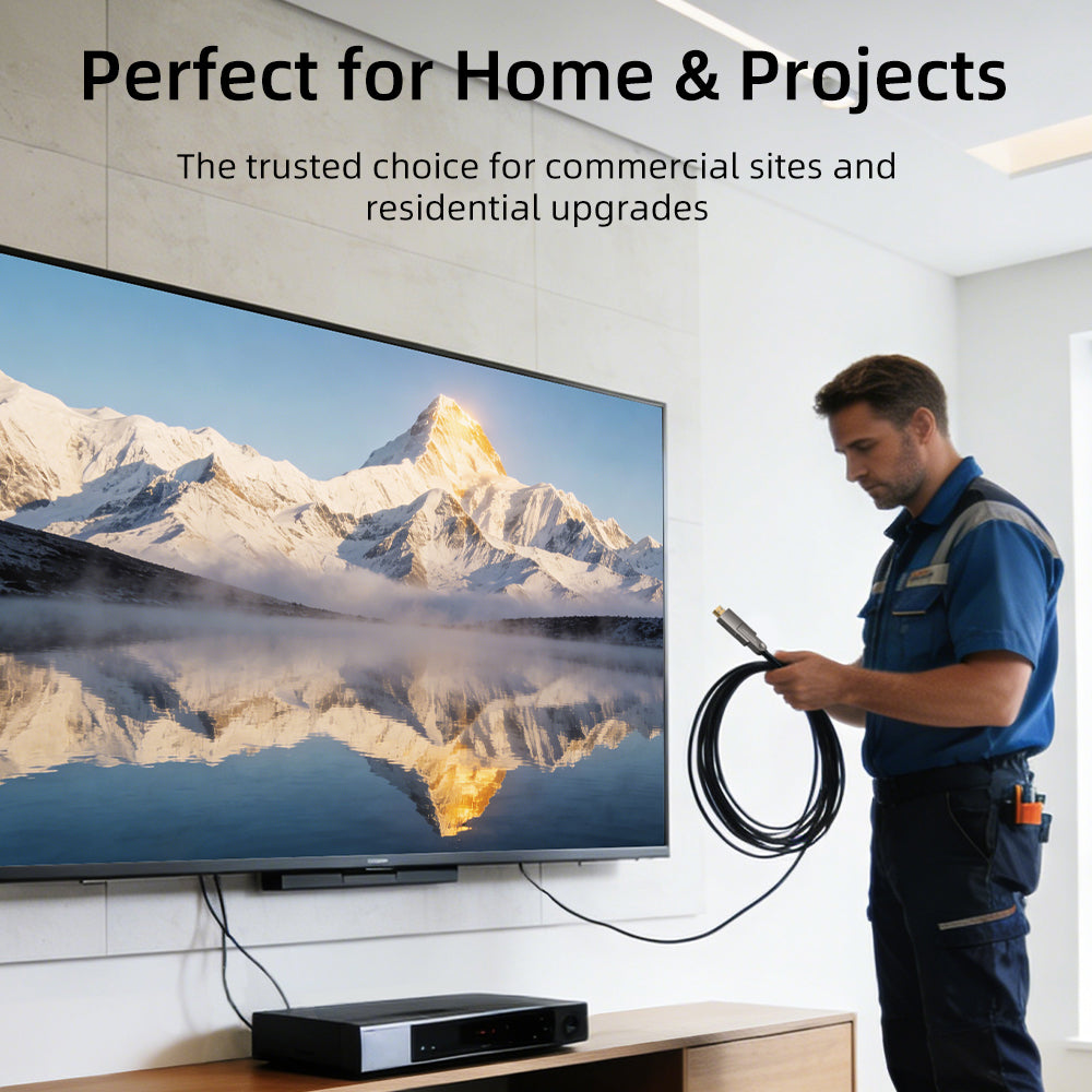 4K 60Hz aftageligt aktivt fiberoptisk HDMI 2.0-kabel - 18 Gbps AOC til hjemmebiograf, PS5, projektorer