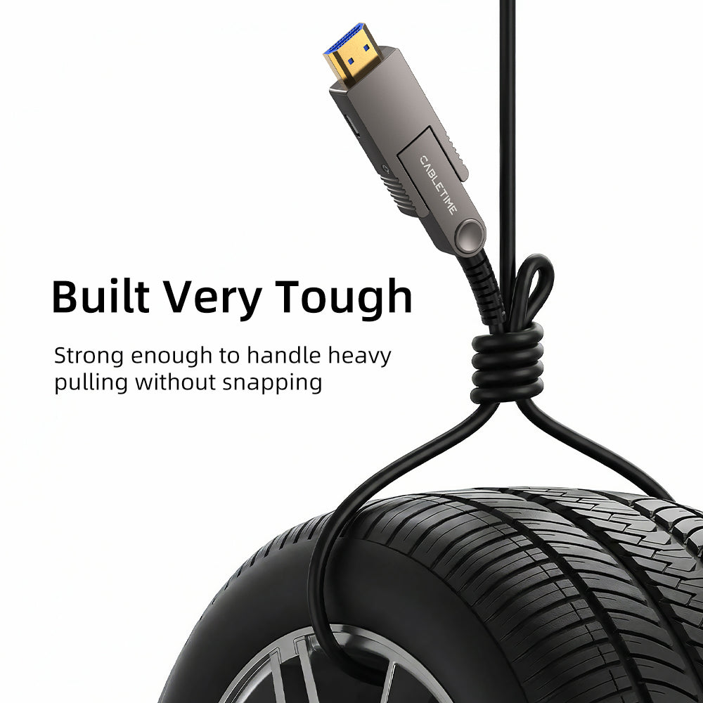 4K 60Hz aftageligt aktivt fiberoptisk HDMI 2.0-kabel - 18 Gbps AOC til hjemmebiograf, PS5, projektorer
