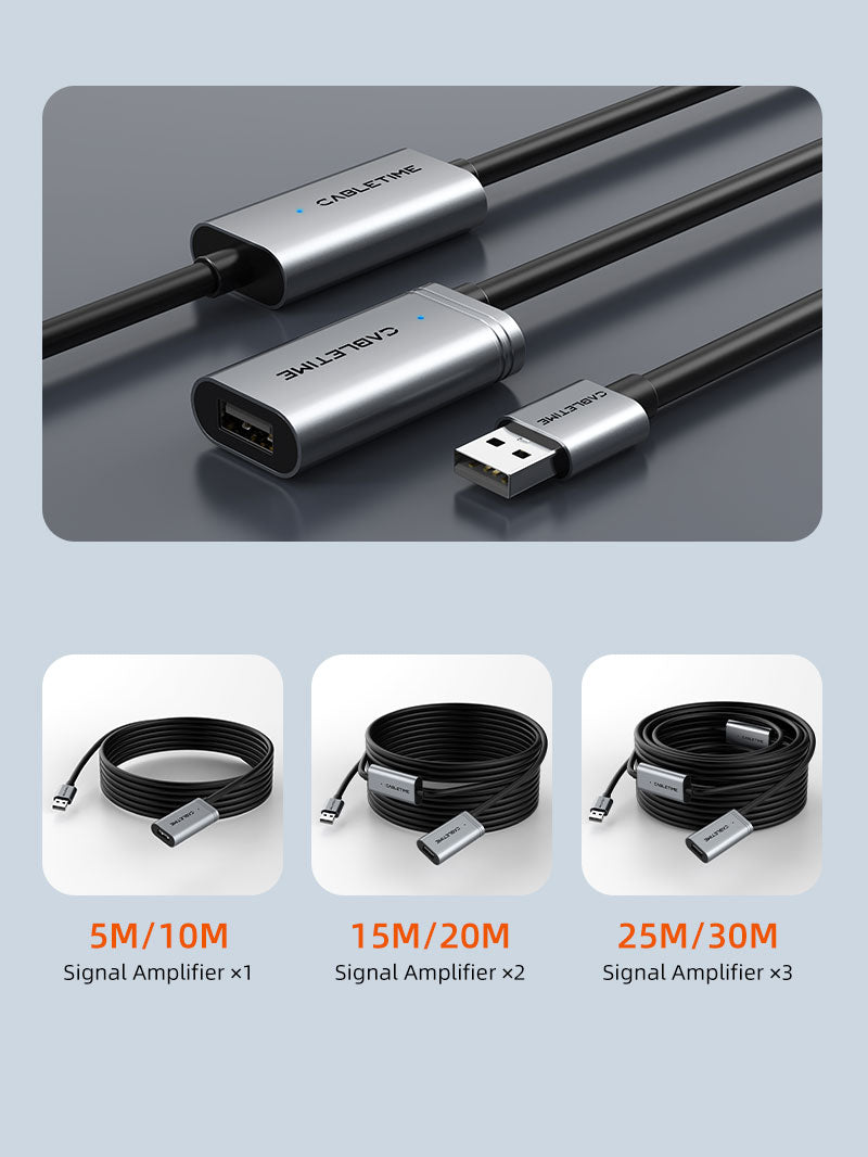 Active USB 2.0 A Male to A Female Extension Cable 5m 10m 20m 30m