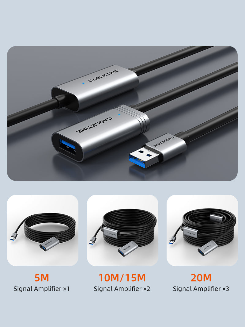 USB 3.0 Active Extension Cable Male to Female 5m 10m 15m 20m with Amplifier