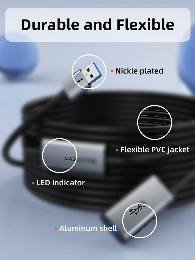 USB 3.0 Active Extension Cable Male to Female 5m 10m 15m 20m with Amplifier