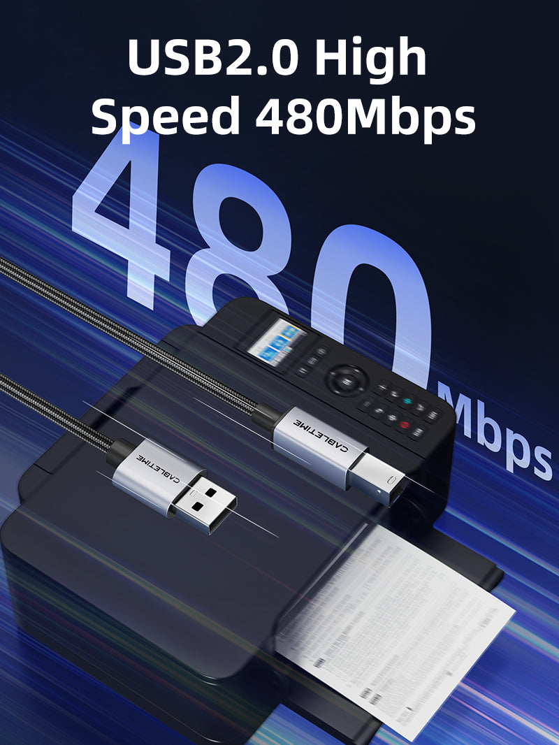 USB 2.0 A to USB B Printer Cable