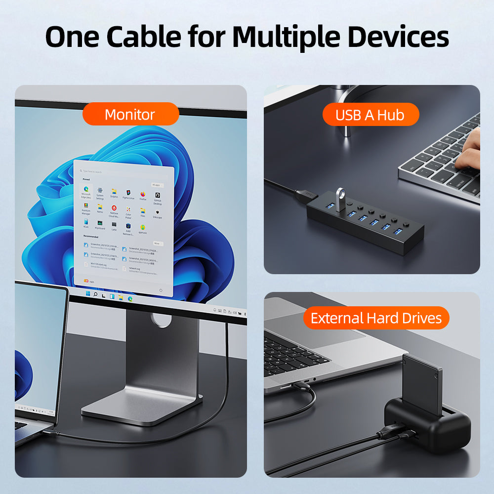 6a USB A til USB C -kabel til Huawei Mate 60 Honor