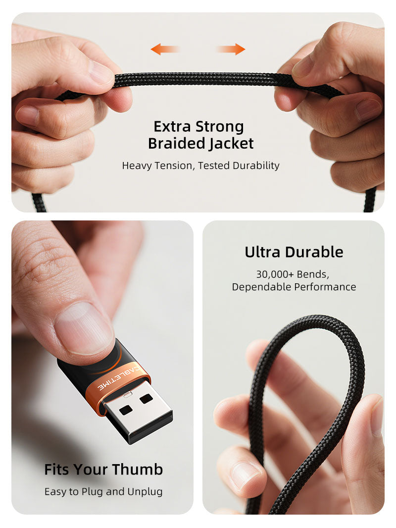 2A USB-A to USB-C Cable Fast Charging for Smartphones,Power bank, USB Fan