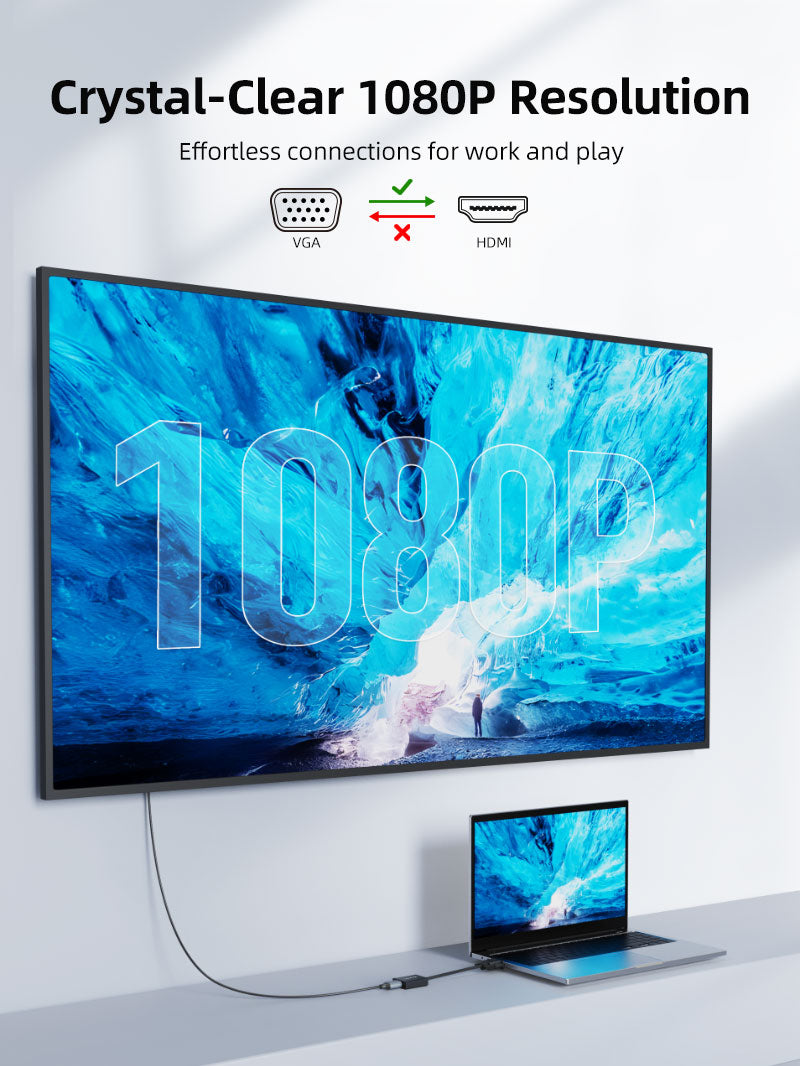 Convertitore adattatore da VGA a HDMI Monitor con audio e potenza USB