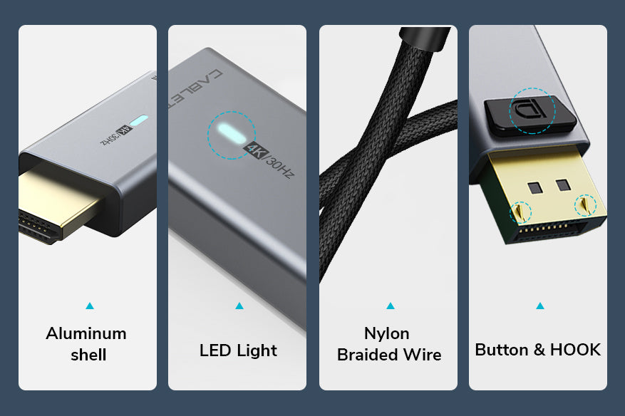 DP to HDMI Converter Cable 4K 30Hz