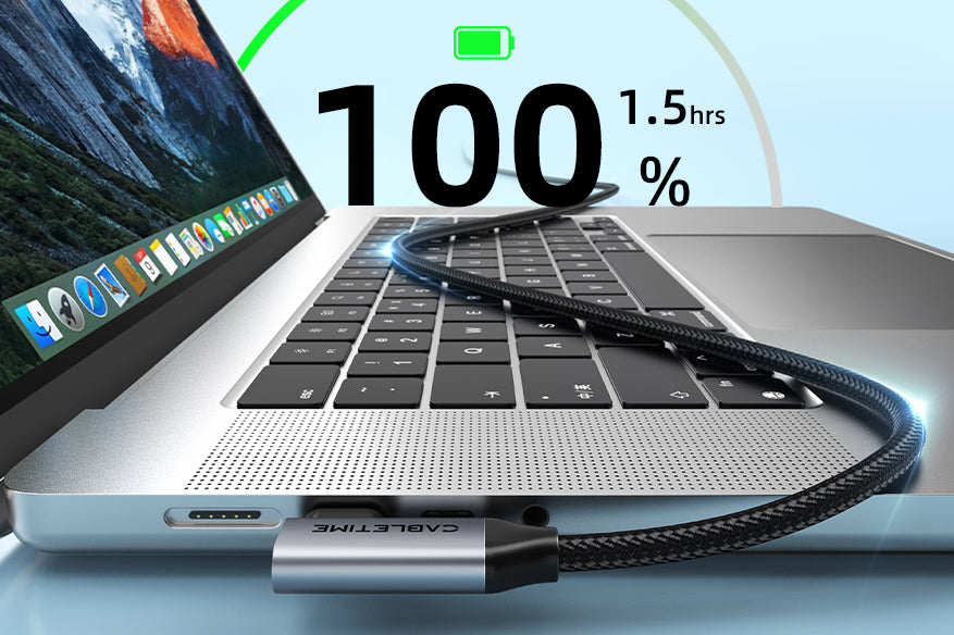 USB C cable 90 degree right angle supports up to 100W fast charging