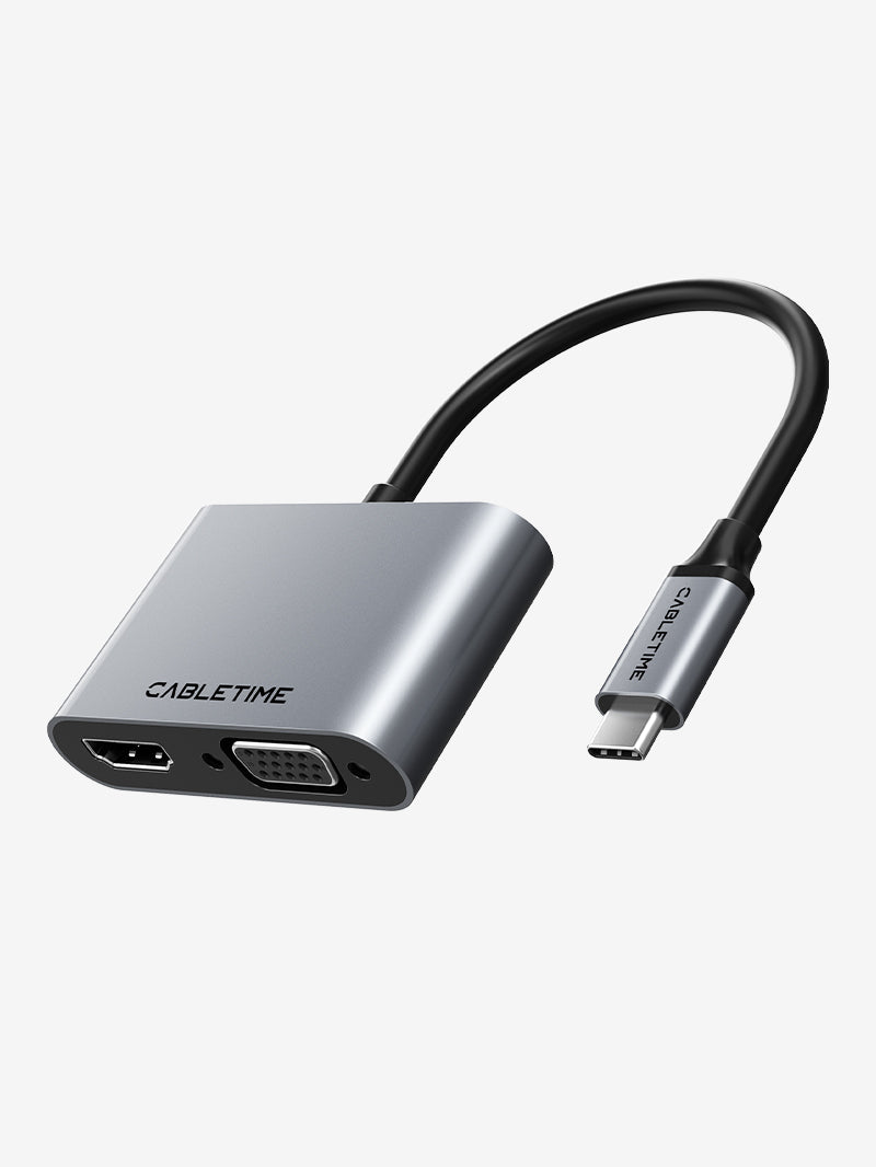 USB Type C to HDMI VGA Adapter 4 IN 1 Hub with Power Delivery