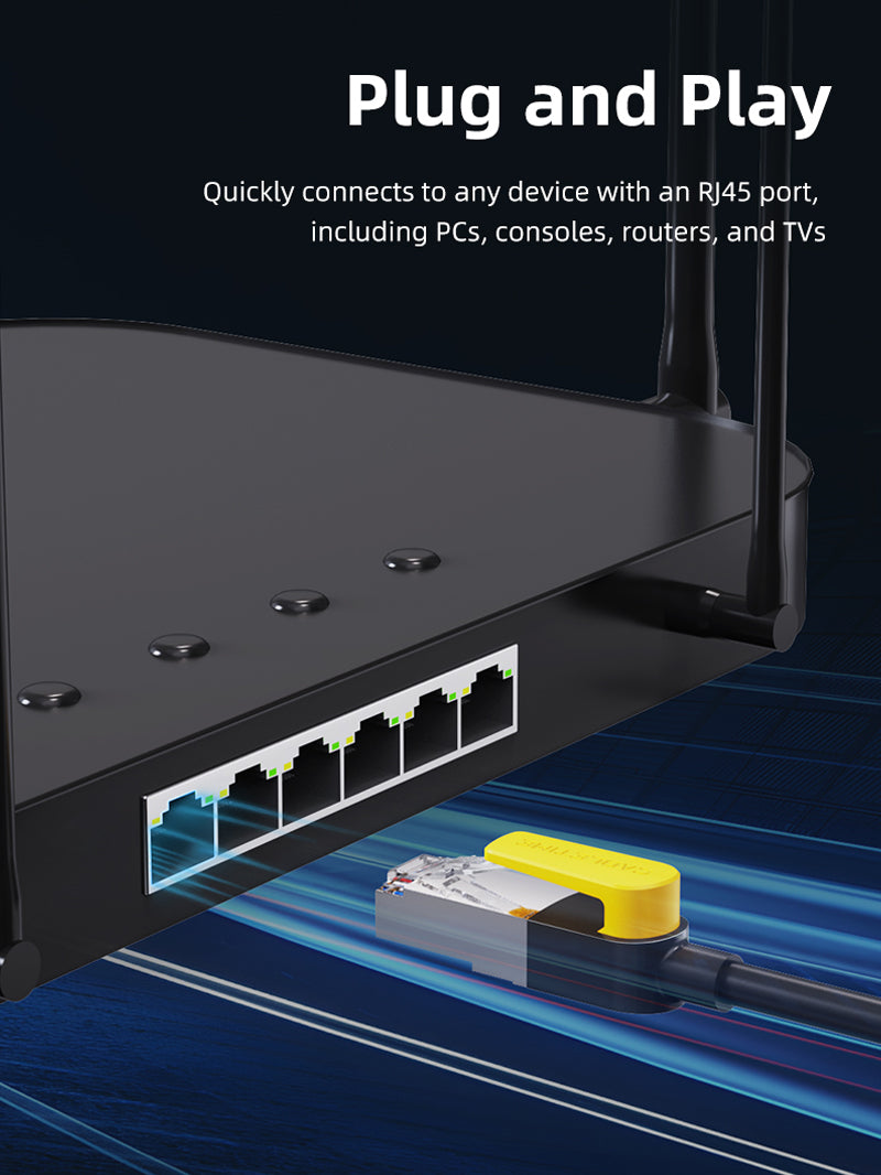 cat7 shielded ethernet cable quickly connect to device with RJ35port, plug and play
