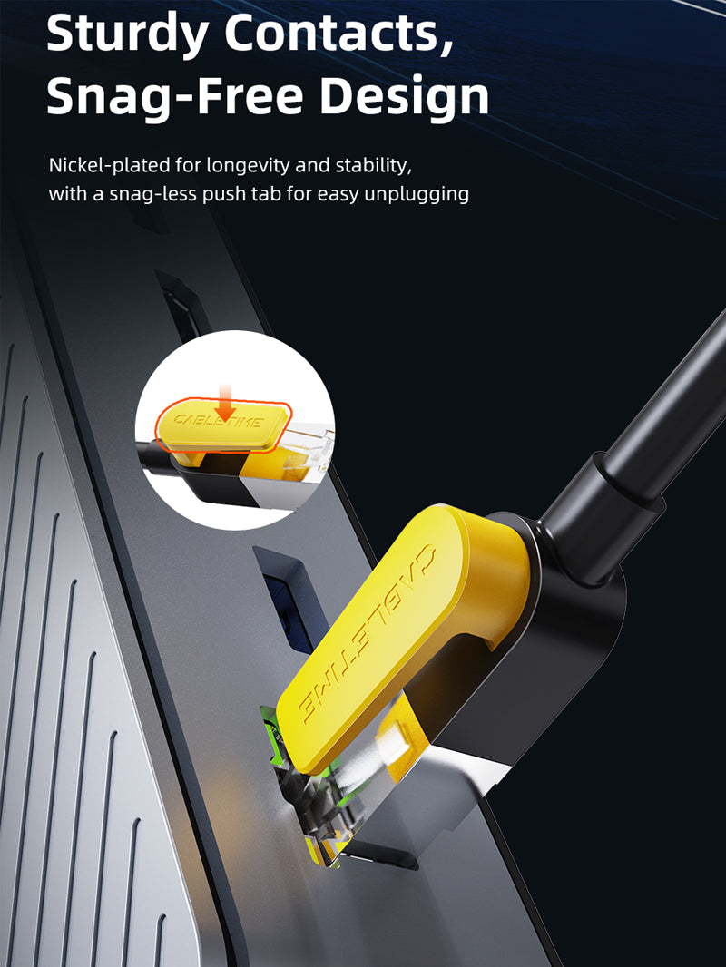 high quality cat 7 cable with sturdy contacts, snag-free design