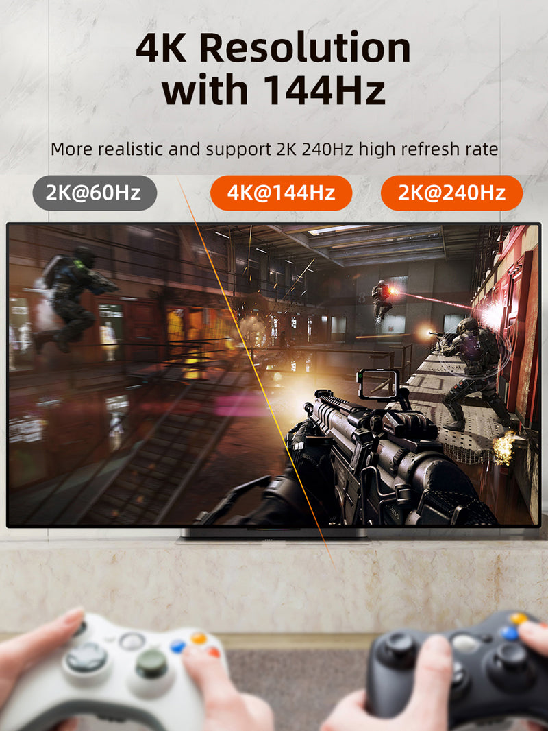 6.6ft 8K 60Hz Bidirectional USB Type-C to DisplayPort Cable 4K 144Hz for MacBook Pro