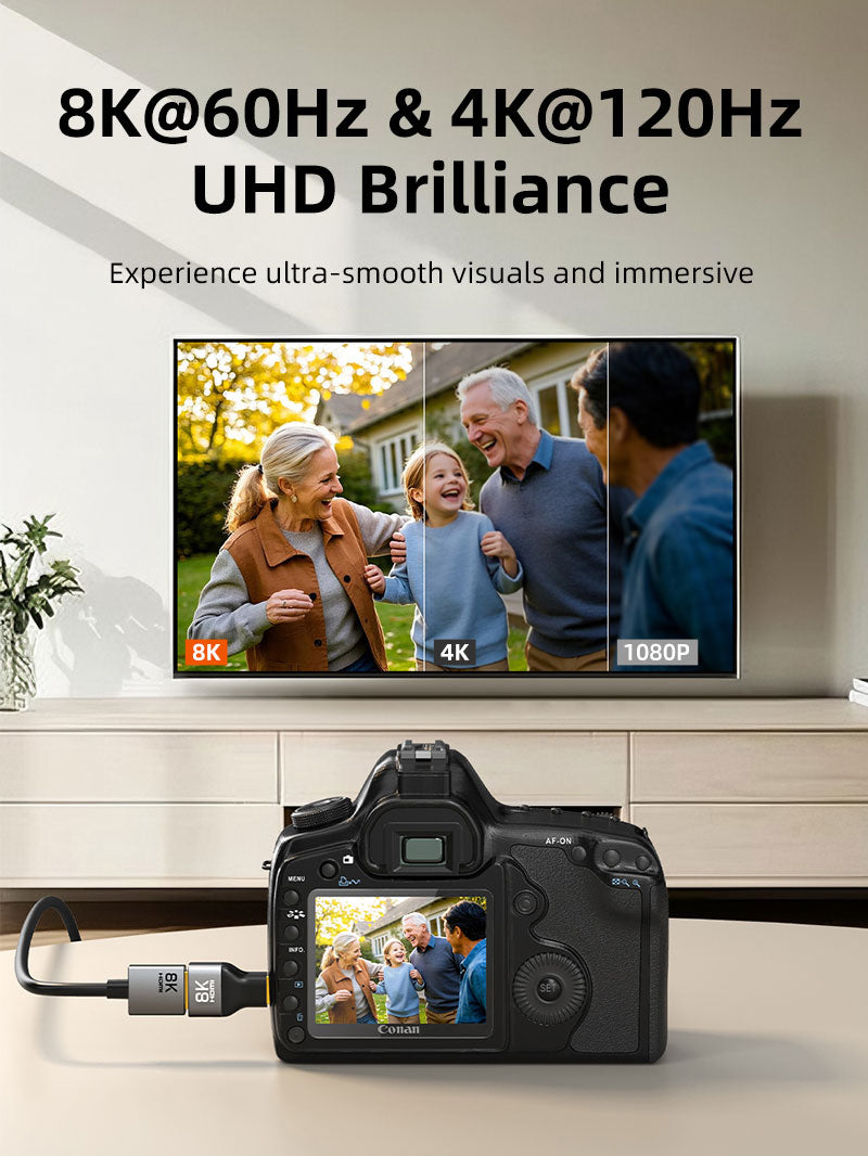 ثنائي الاتجاه 8K ميني HDMI ذكر إلى محول أنثى HDMI