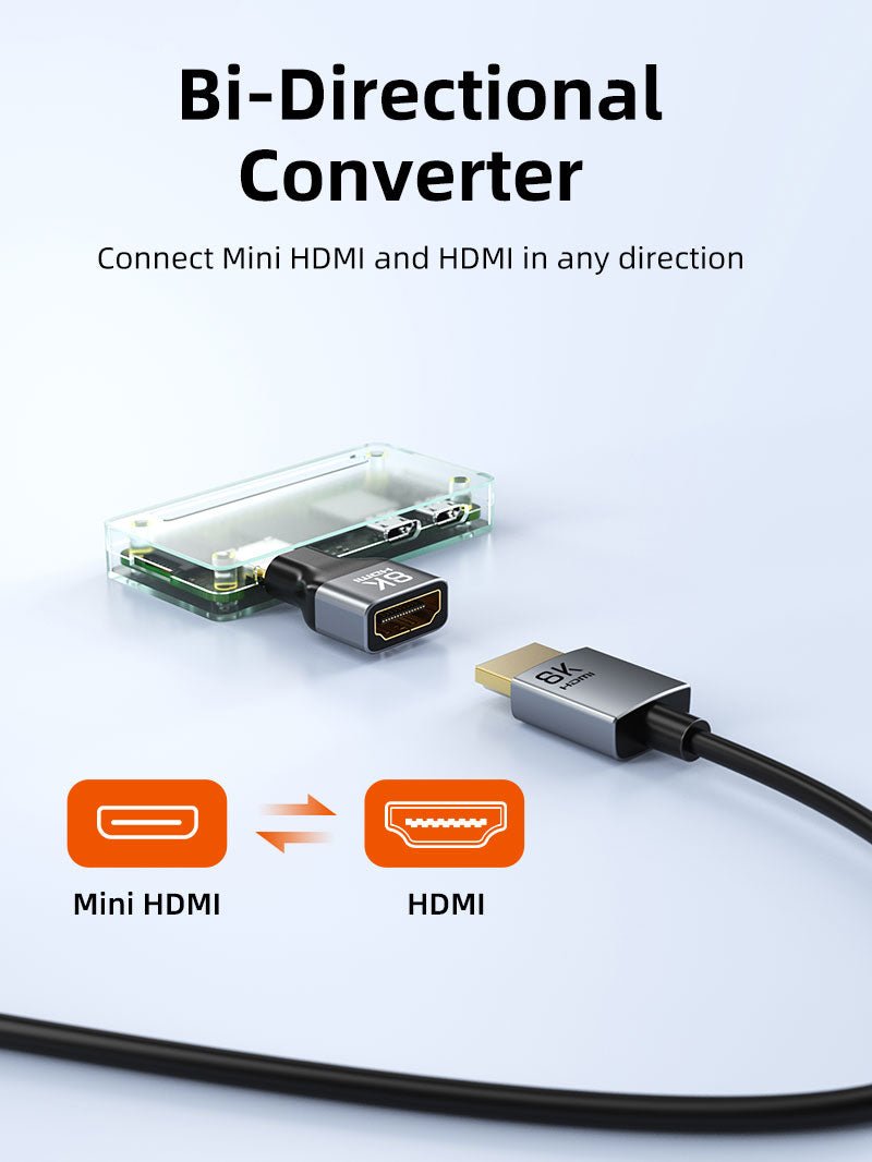 ثنائي الاتجاه 8K ميني HDMI ذكر إلى محول أنثى HDMI