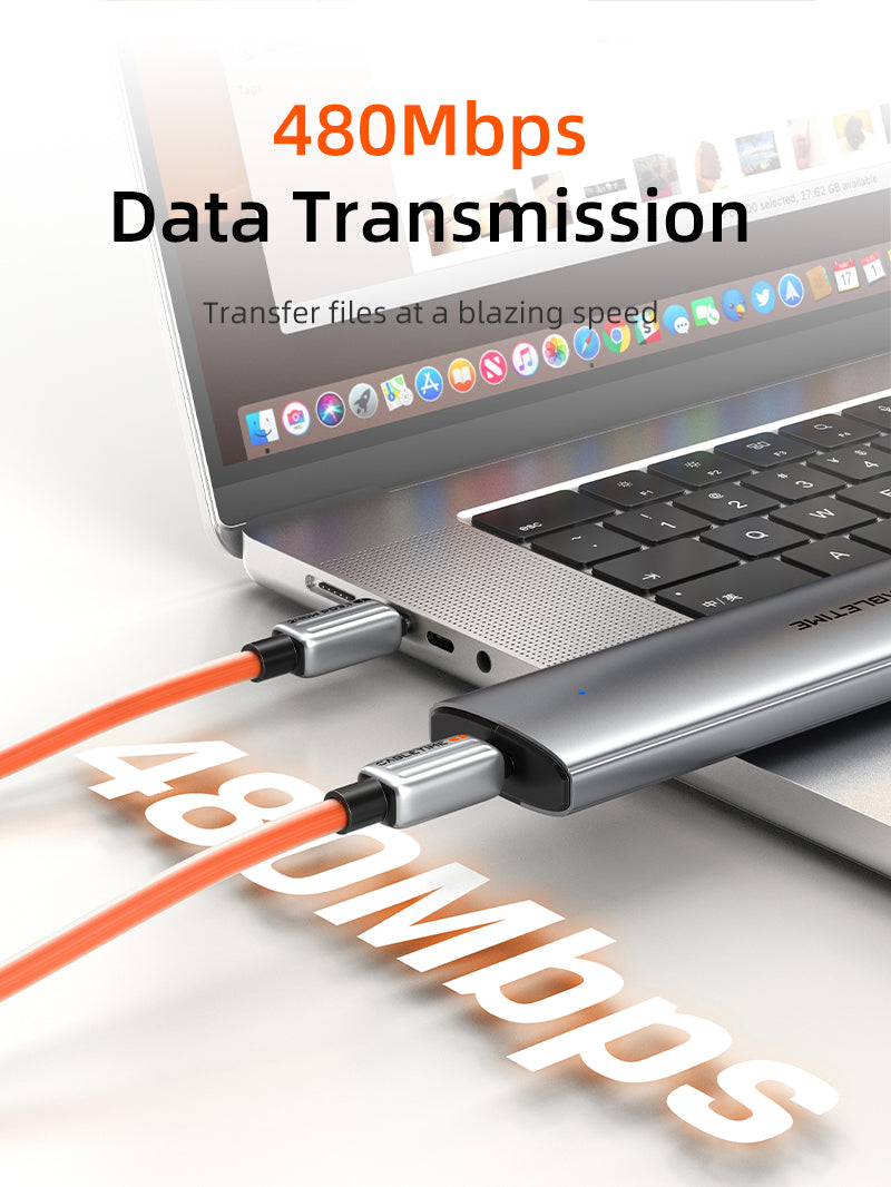 Fast 240W usb c charge cable support 480Mbps data transfer
