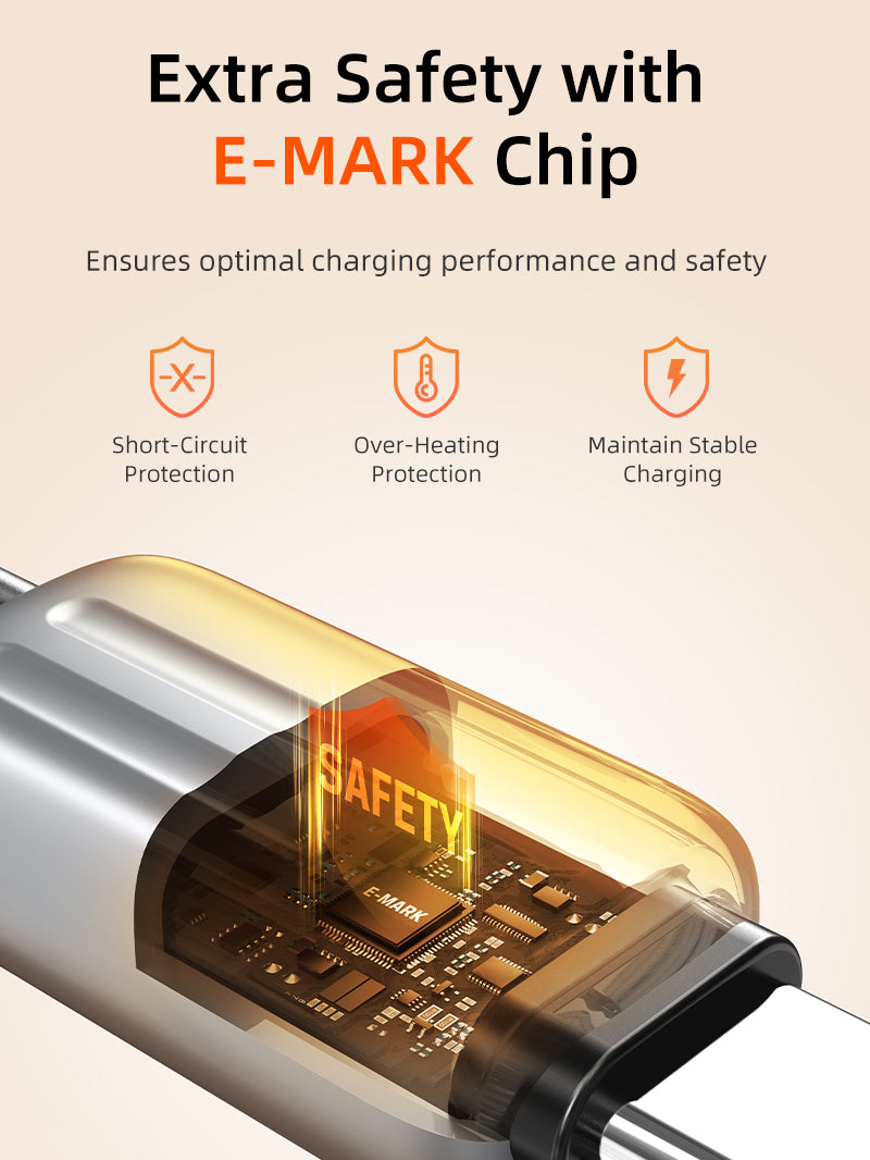 240w usb c to usb c cable fast charge with e-mark chip