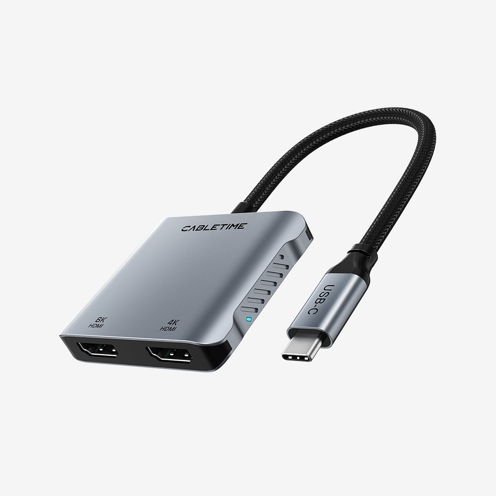 Adaptateur 4 EN 1 8K USB C vers double HDMI double 4K