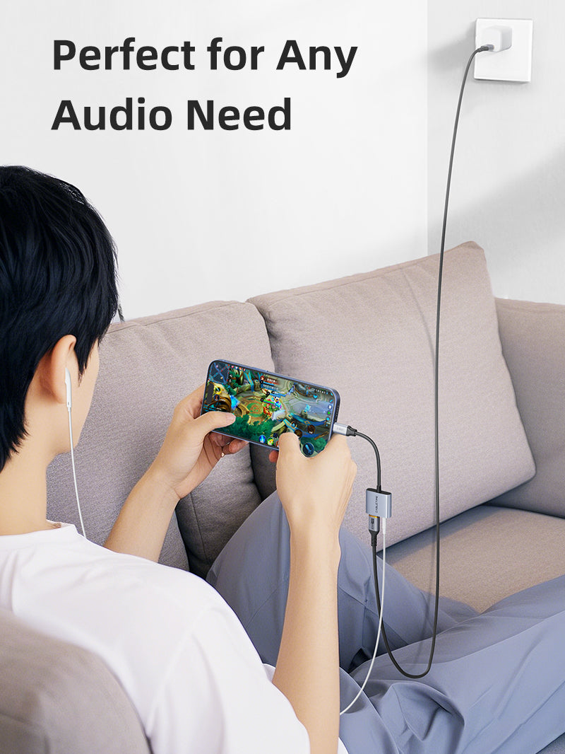 USB C to 3.5mm Headphone and Charger Adapter